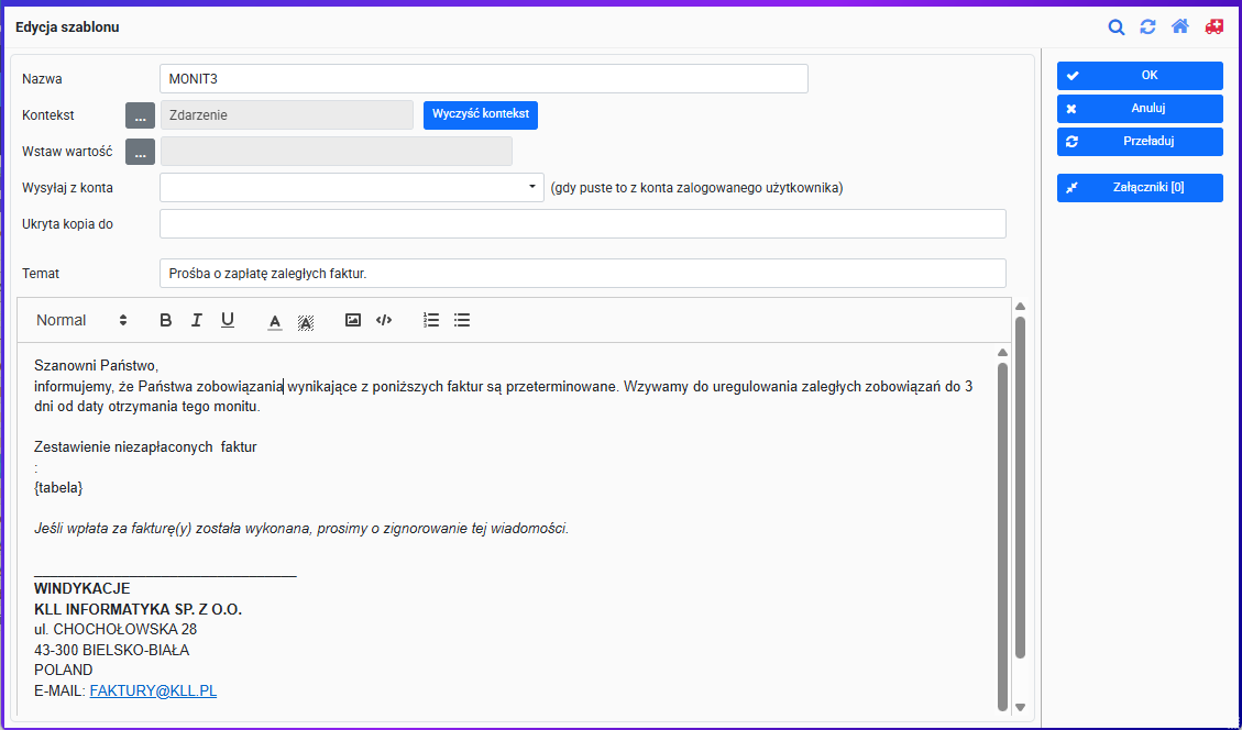Windykacje e-mail
