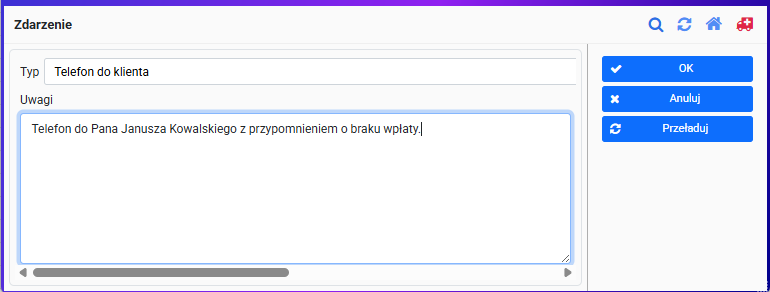 Zdarzenie windykacyjne
