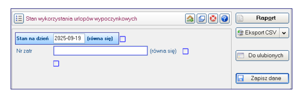 generowanie raportu stanu urlopów pracownika